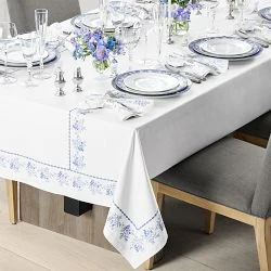 English Floral Tablecloth, Blue from Williams Sonoma