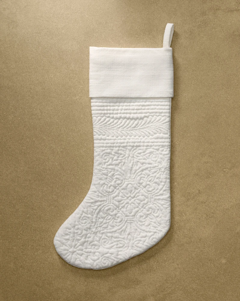 Trapunto Embroidered Stocking from McGee & Co.