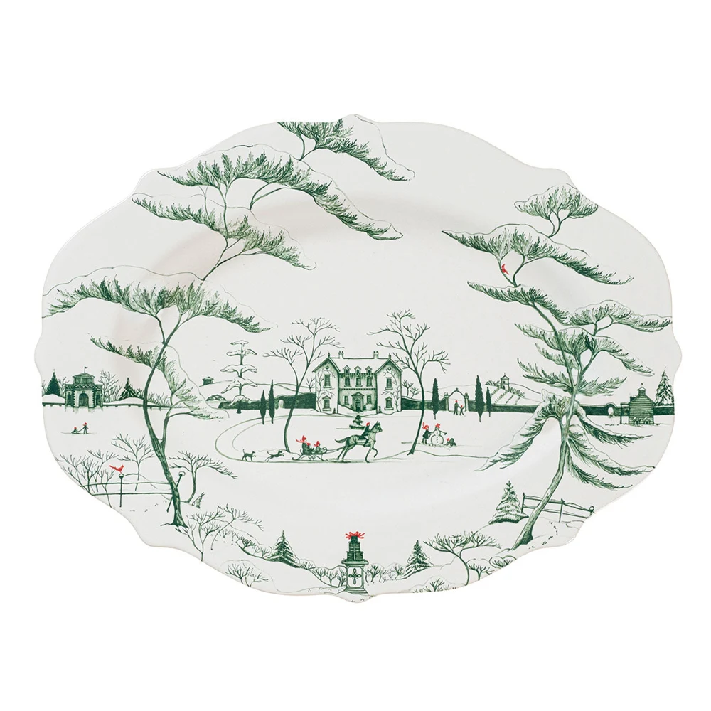 Country Estate Winter Frolic 18" Platter - Evergreen from Juliska