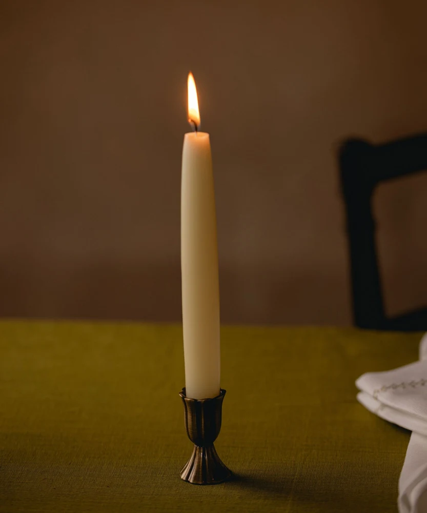 Set of 6 Short Danish Taper Candles, Ivory from Rebecca Udall