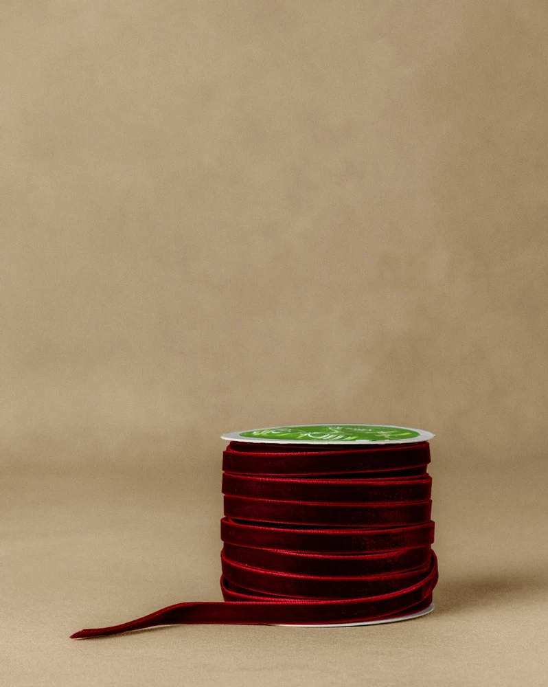 3/8" Velvet Ribbon with Woven Edge from McGee & Co.