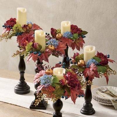 Lustrous Fall Candle Rings, Set of Five from Grandin Road