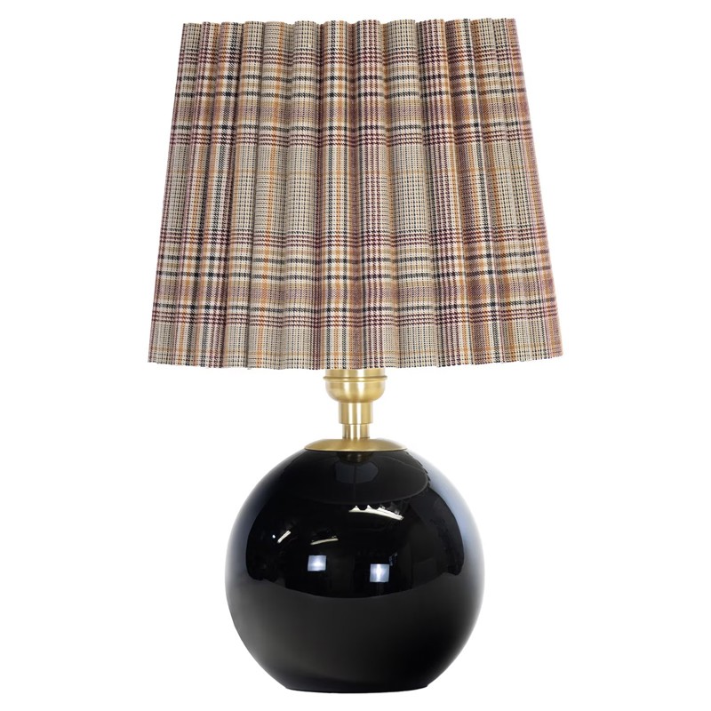 Giorgio Pleated Plaid Shade Mini Table Lamp from Kathy Kuo Home
