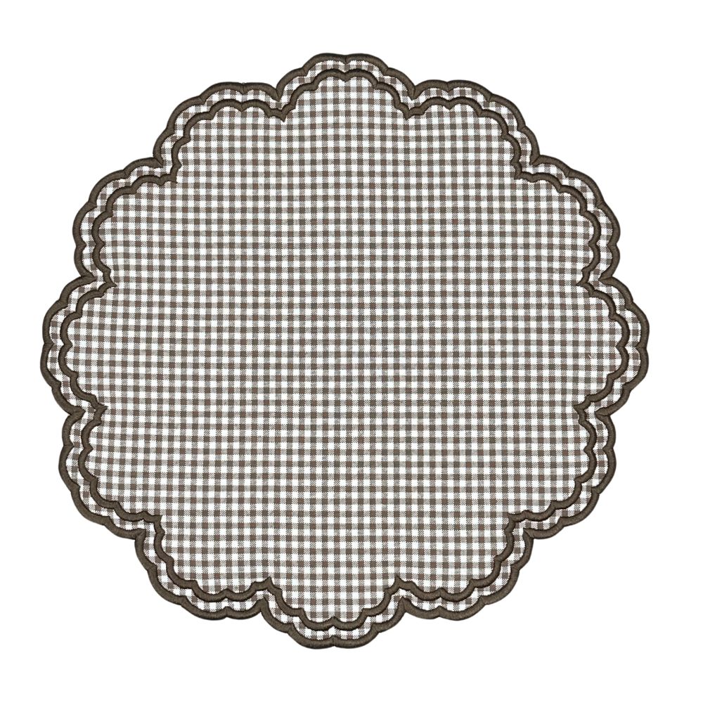 Bettina Cocoa Gingham Placemats from Over The Moon