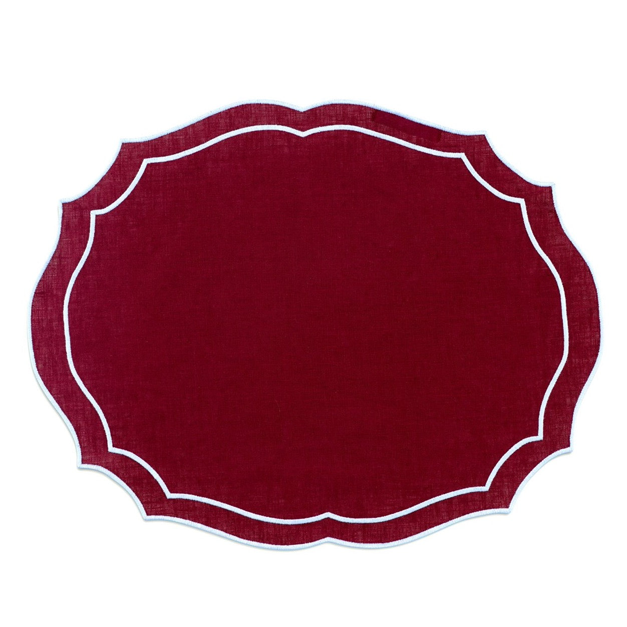 Emma Linen Placemat in Burgundy from Over The Moon