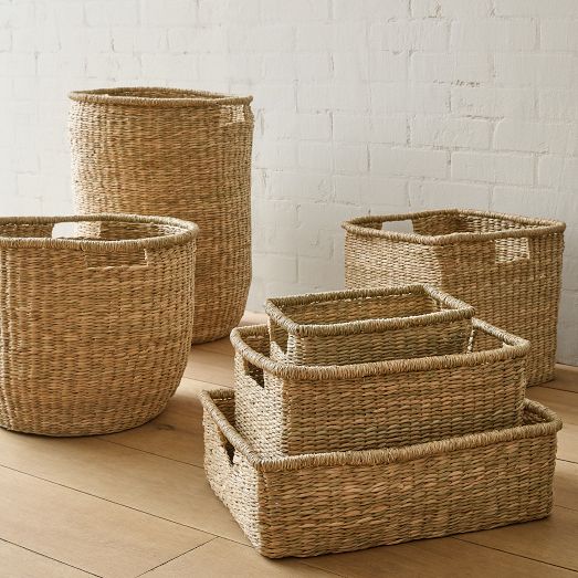 Linear Weave Seagrass Baskets from West Elm