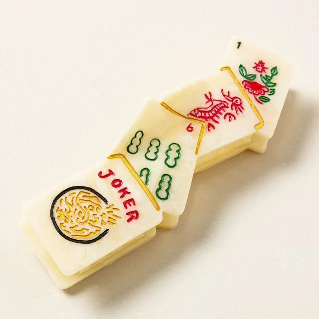 Lucky Mahjong Hair Clip from Uncommon Goods