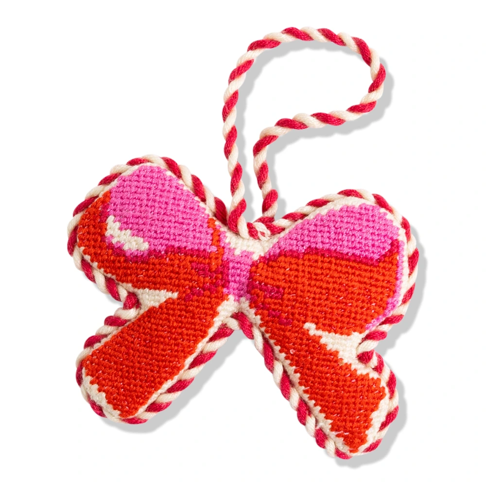 Needlepoint Bow Ornament from Furbish Studio