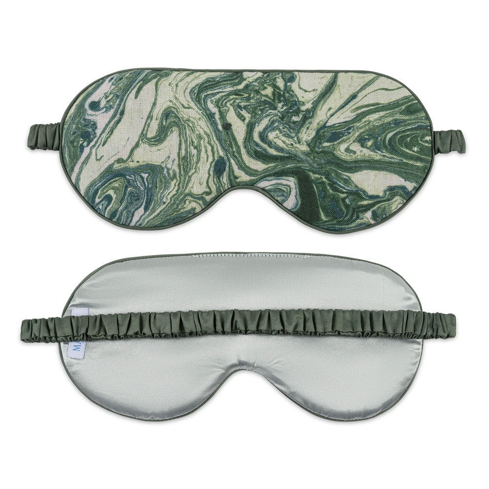 Valentina Linen Sleep Mask, Balthazar Emerald from Matouk