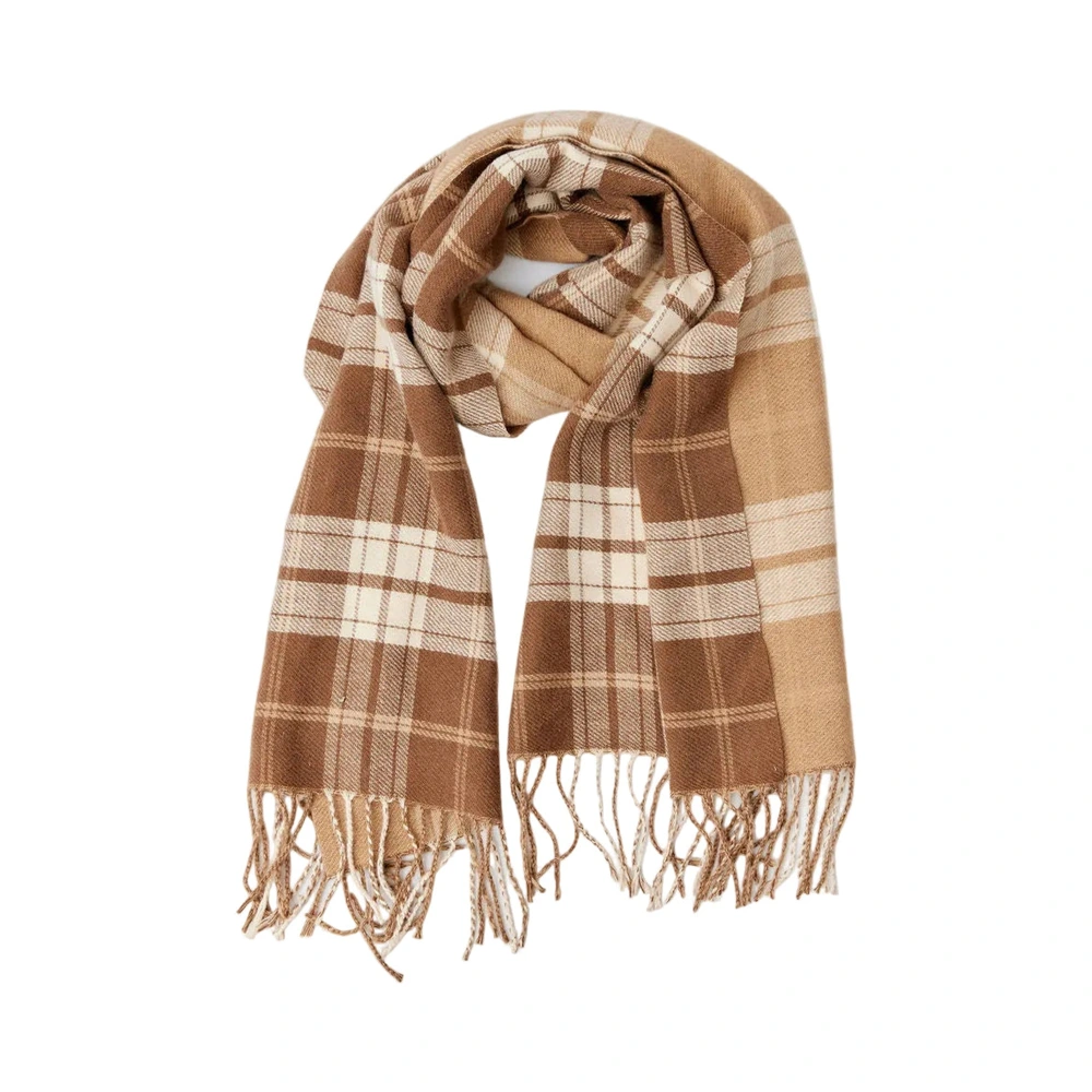 Reversible Plaid Scarf, Camel Combo from Hat Attack