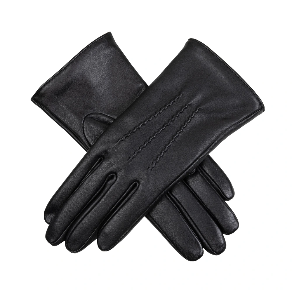 Women’s Heritage Touchscreen Cashmere-Lined Leather Gloves · Black, Medium from Dents