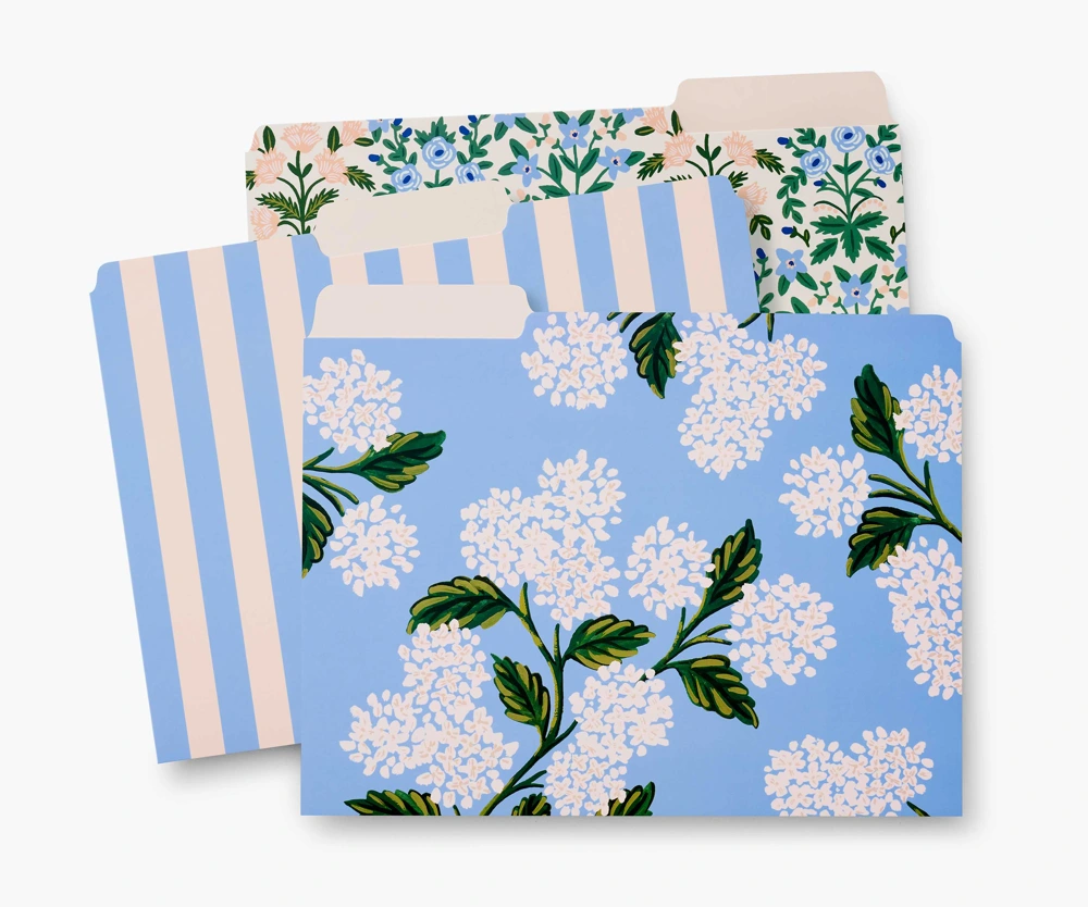 Hydrangea Assorted File Folders, Set of 6 from Rifle Paper Co.