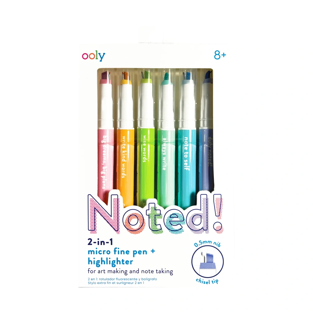 Noted! 2-in-1 Pens & Highlighters, Set of 6 from OOLY